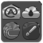 black, silver & grey icon pack android application logo